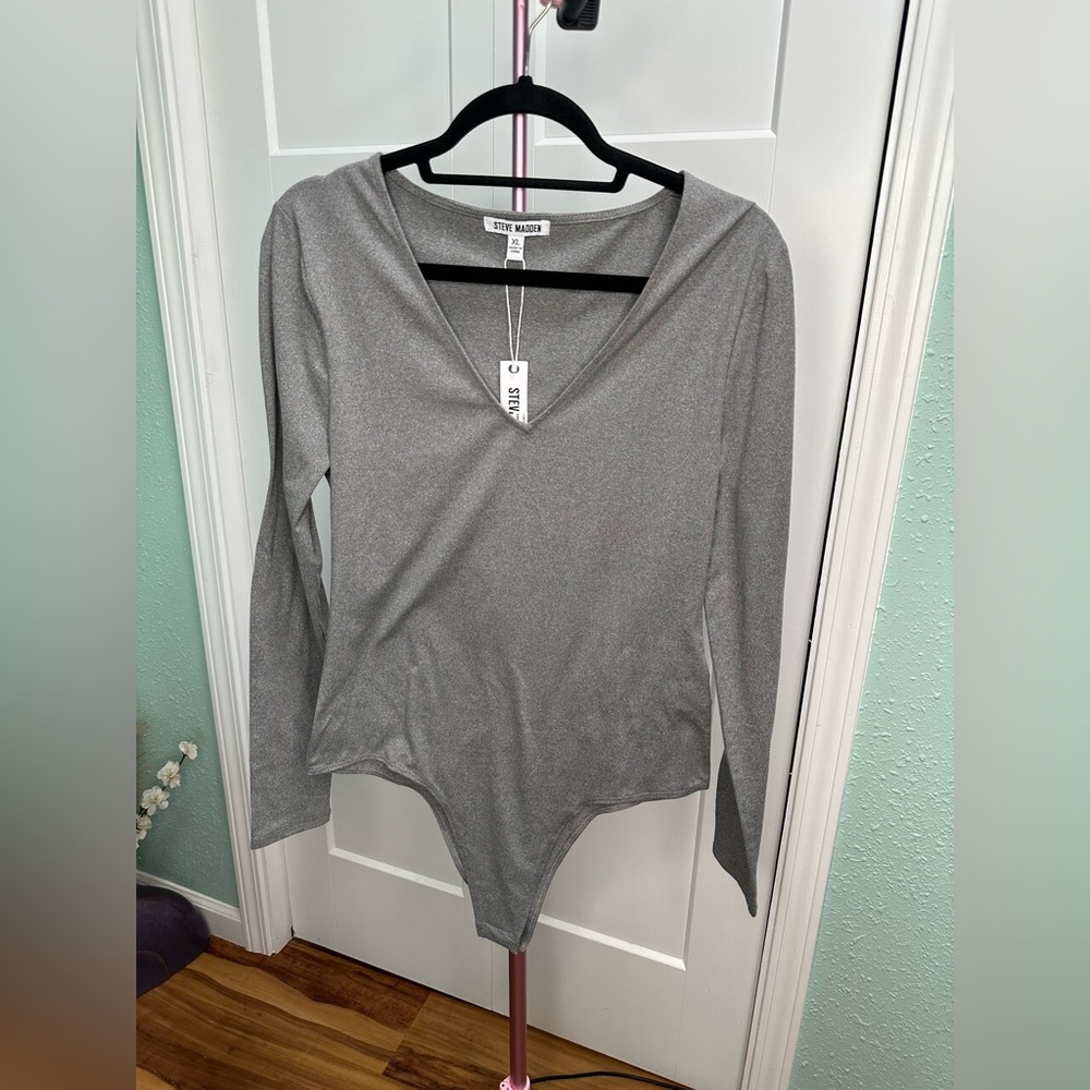 Steve Madden XL NWT gray bodysuit basic layer womens
